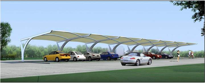 膜结构停车棚的优异性能(图1) 膜结构停车棚的优异性能(图1)